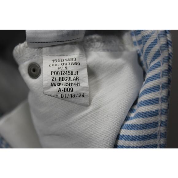 Abercrombie & Fitch Curve Love 27 4R 90s relaxed fit jean blue white stripe - Picture 4 of 6